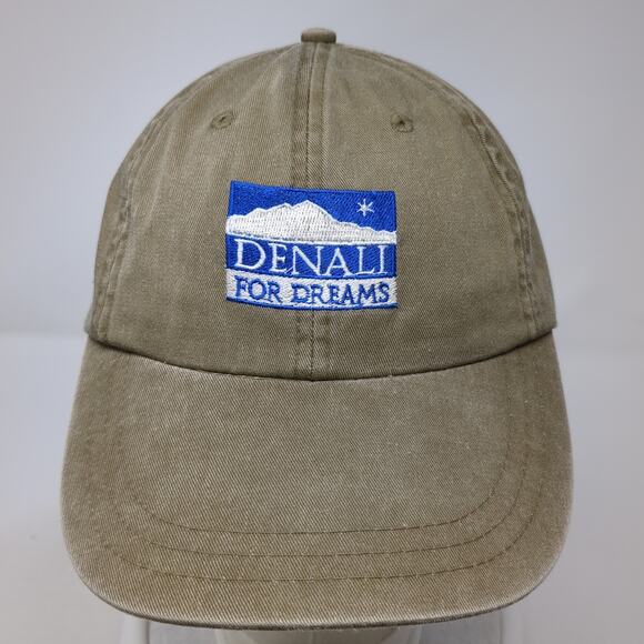 Denali For Dreams Slideback Hat Brown One Size Leather Strap Embroidered - Picture 2 of 9